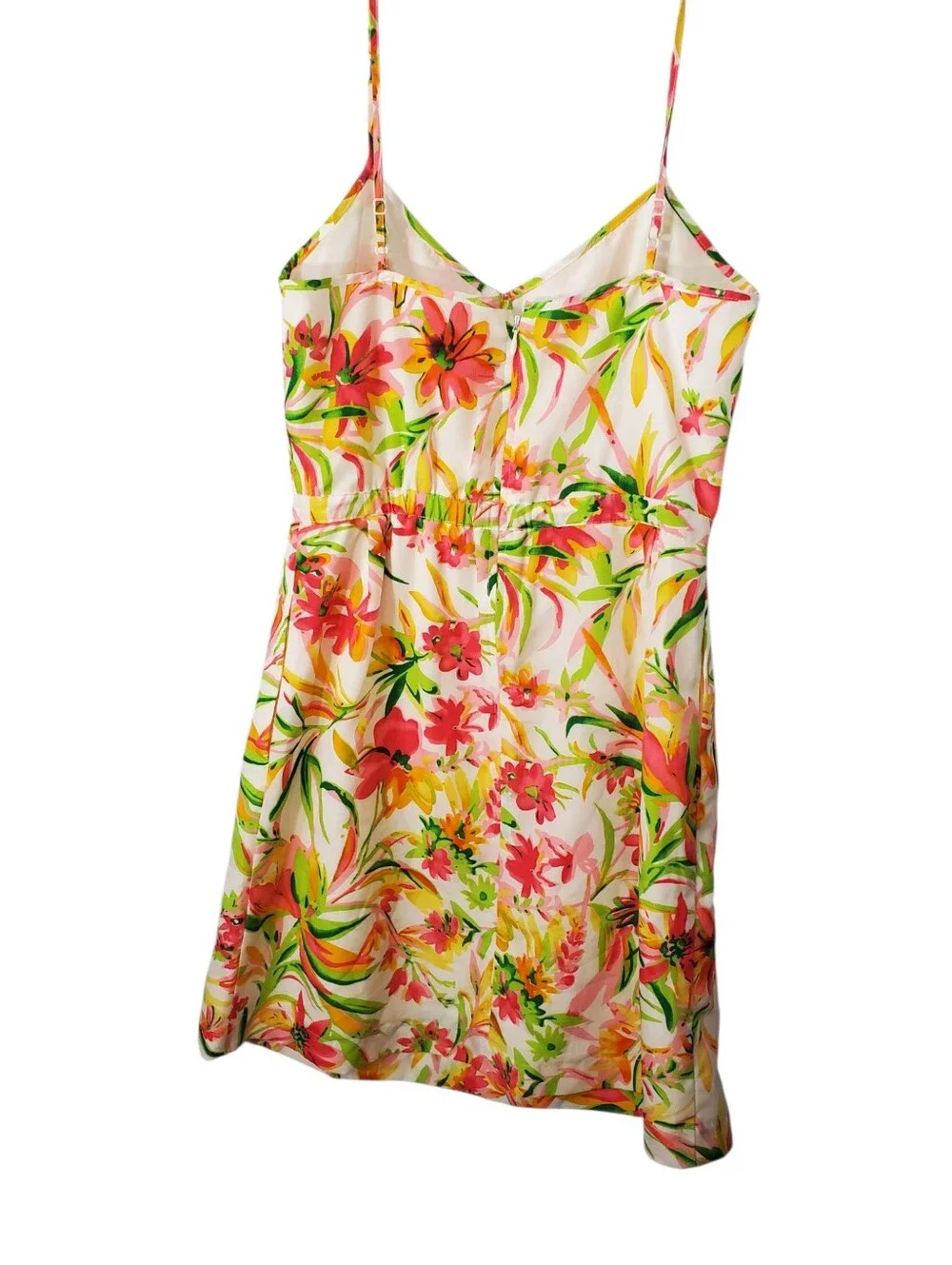 J. Crew Floral Spaghetti-Strap Mini Dress in Yellow & Pink